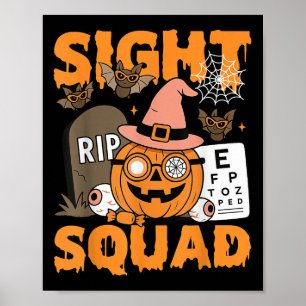 Affiche Escouade de vue d'Halloween Optométrie Opticien Op