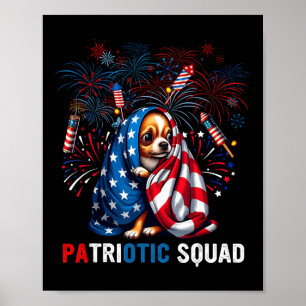 Affiche Escouade patriotique 4 juillet Chihuahua Feu de Pe