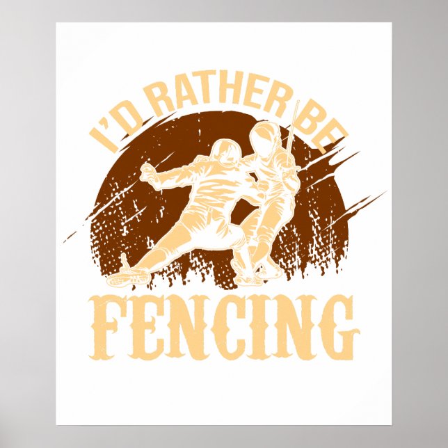 Affiche Escrime Drôle Je Préfère L'Escrime (Devant)