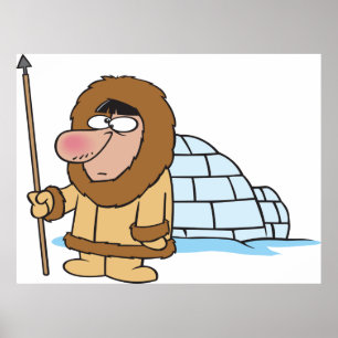 Affiche Eskimo Et Igloo