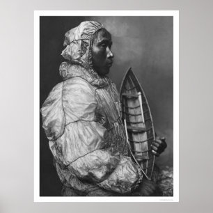 Affiche Eskimo Kayaker & Toy Boat 1922