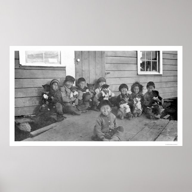 Affiche Eskimo Kids & Puppies 1904 (Devant)