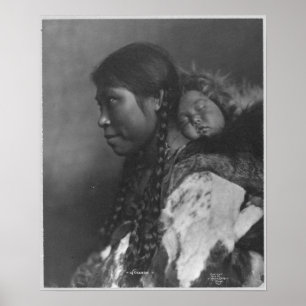 Affiche Eskimo mère & enfant