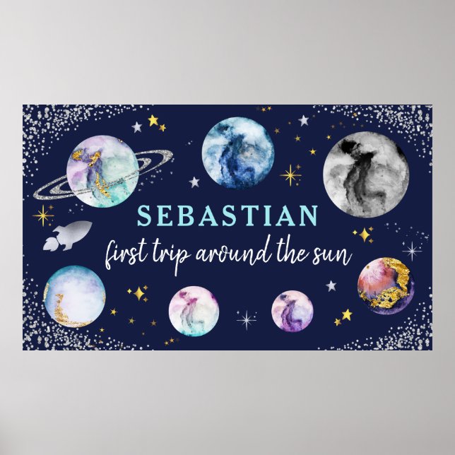 Affiche Espace Anniversaire Premier Voyage Autour Du Solei (Devant)