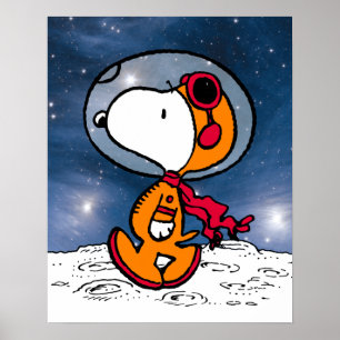 Affiche ESPACE   Astronaute de Snoopy