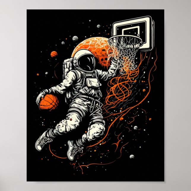 Affiche Espace Cool Enfants Bysketbyll Avec Astronaut (Devant)