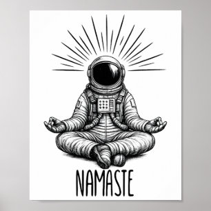 Affiche Espace de méditation de yoga d'astronaute Namaste