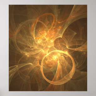 Affiche Espace énergétique fantaisiste de flamme fractale