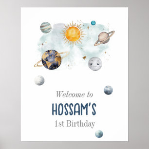 Affiche Espace Extérieur Anniversaire Galaxie Soleil Lune
