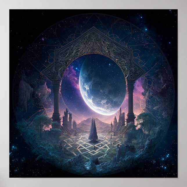 Affiche Espace extra-atmosphérique Imaginaire surréaliste (Devant)