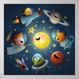 Affiche Espace Galaxie Enfants 