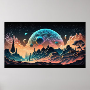 Affiche Espace psychédélique