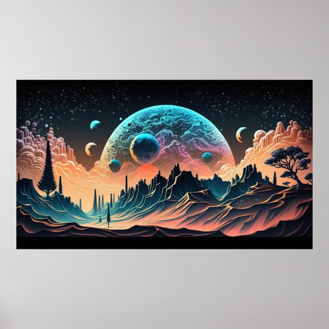 Affiche Espace psychédélique (Devant)