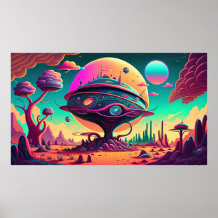 Affiche Espace psychédélique magique