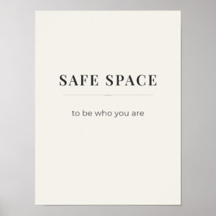 Affiche Espace Sûr Pour Être Soi-même - couleur be