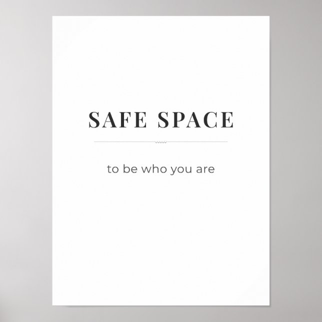 Affiche Espace Sûr Pour Être Soi-même - couleur bl (Devant)