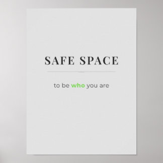 Affiche Espace Sûr Pour Être Soi-même - couleur gr