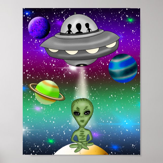 Affiche Espaces Aliens et planètes (Devant)