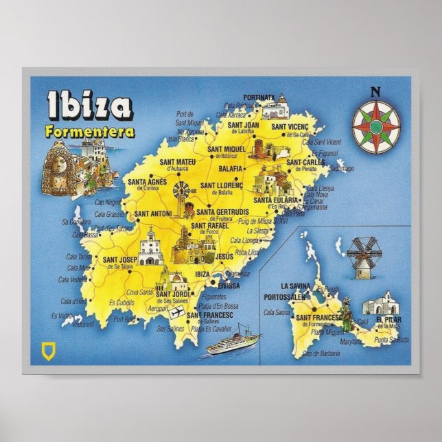 Affiche Espagne - Baléares - Ibiza - Eivissa - (Devant)