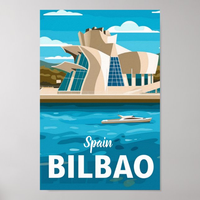 Affiche Espagne Bilbao Vintage Lieu de voyage célèbre (Devant)
