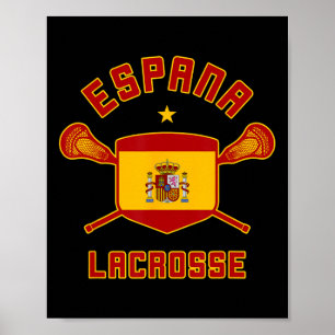 Affiche Espagne Crosse Espagnol Drapeau Espana Lax Tee