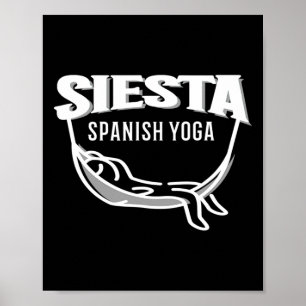 Affiche Espagne Espana Drôle de yoga espagnol Sieste