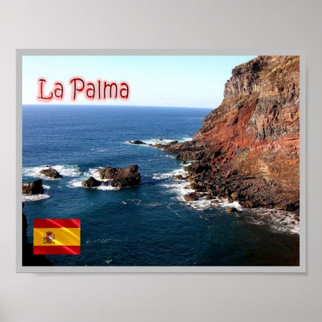Affiche Espagne - Îles Canaries - La Palma - (Devant)