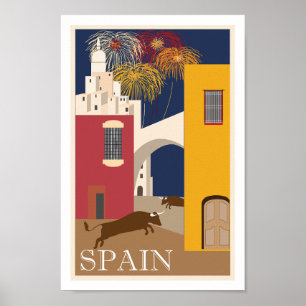 Affiche Espagne Travel Bull Vintage