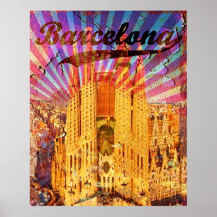 Affiche Espagne Vintage Barcelone