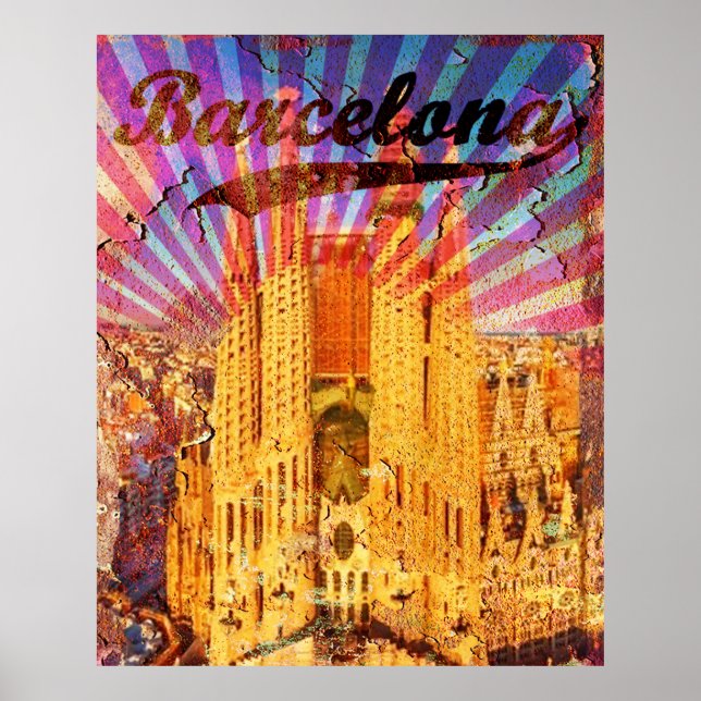 Affiche Espagne Vintage Barcelone (Devant)