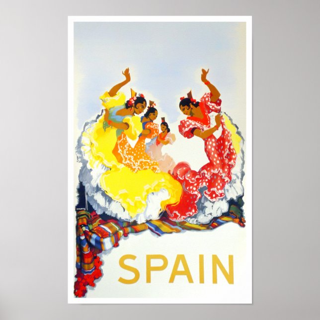 Affiche Espagne Voyage vintage flamenco (Devant)