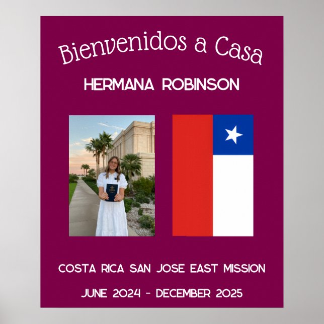 Affiche espagnole personnalisée de bienvenue aux m (Devant)