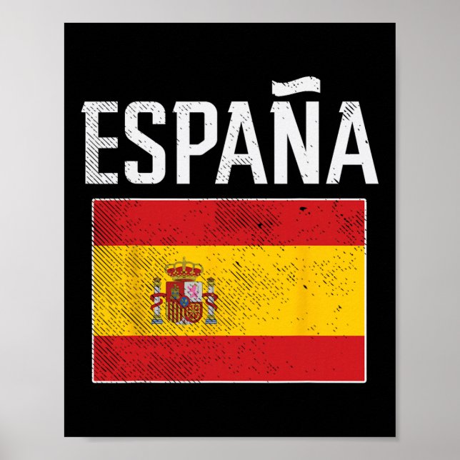 Affiche Espana Drapeau Espagne Football Espagnol Hommes Fe (Devant)