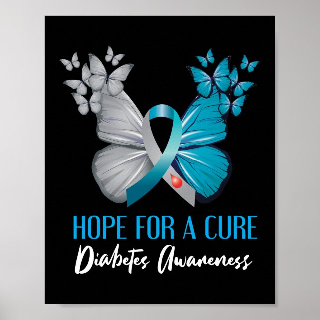 Affiche Espérer Une Sensibilisation Cure Au Diabète Type 1 (Devant)