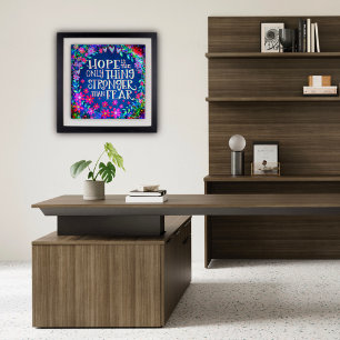 Affiche Espérons Plus Fort Que La Peur Plutôt Floral Inspi