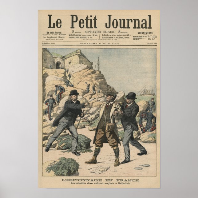 Affiche Espionage in France Arrest of an English colonel (Devant)
