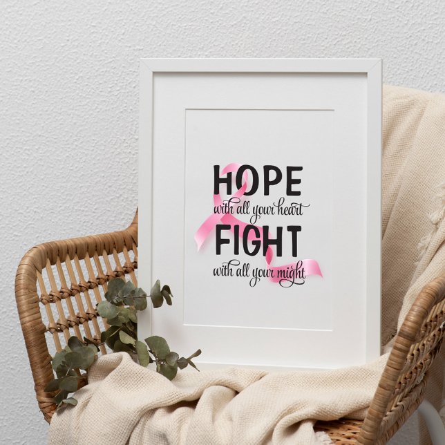 Affiche Espoir avec tout votre coeur Cancer (Créateur téléchargé)