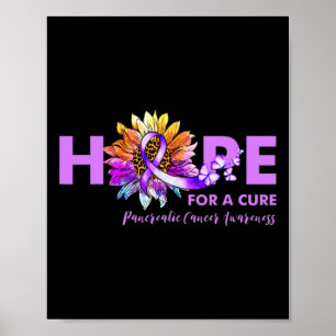 Affiche Espoir D'Un Cancer Pancréatique Cure Sunflo Sensib