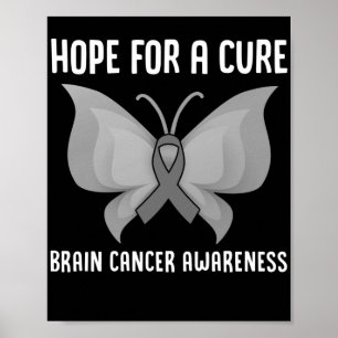 Affiche Espoir D'Un Cerveau Cure Cancer Cerveau Tumeur Gri