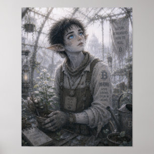 Affiche Espoir / Jardinier / Serre en verre
