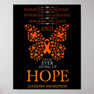Affiche Espoir Leucémie Sensibilisation Orange Ribbon