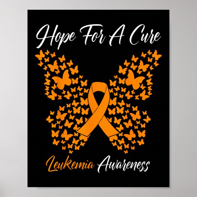 Affiche Espoir pour une guérison papillon leucémie cancer  (Devant)