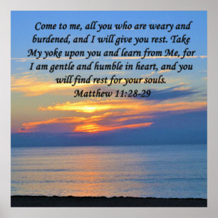 AFFICHE ESPOIR REMPLIS, MATTHEW 11:28 DESIGN PHOTO DE LEVE