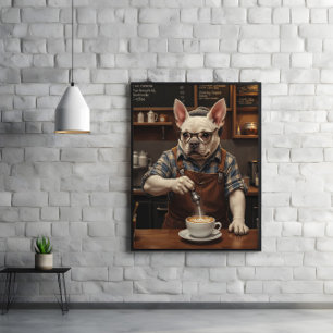 Affiche Espresso Hound : Frenchie sur Brew Duty