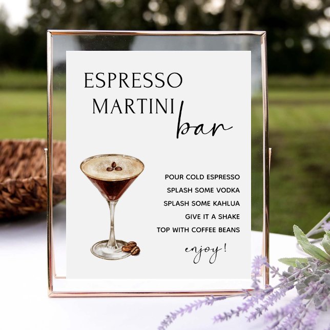 Affiche Espresso Mariage Martini Bar Signature Boisson Sig (Créateur téléchargé)