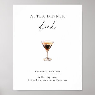 Affiche Espresso Martini Après Le Dîner Boire