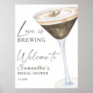 Affiche Espresso Martini Bienvenue Douche nuptiale