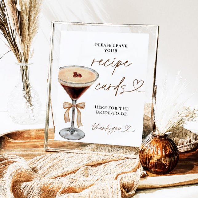 Affiche Espresso Martini Bridal Recette Cartes Signale, Re (Créateur téléchargé)
