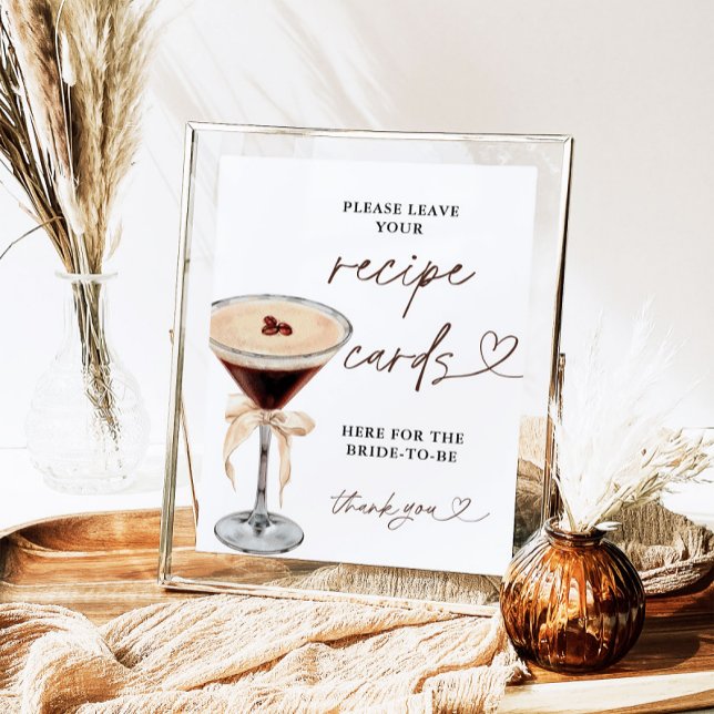 Affiche Espresso Martini Bridal Recette Cartes Signale, Re (Créateur téléchargé)