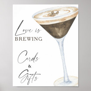Affiche Espresso Martini Cartes de douche nuptiale et cade